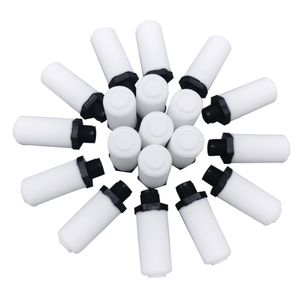 Porous Plastic Pneumatic Muffler with Threaded End